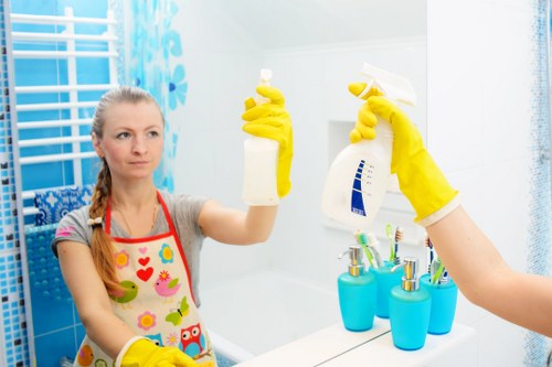 End of tenancy cleaning in a bright kitchen with polished surfaces