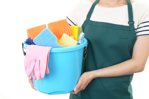 Office cleaning team maintaining a professional workplace