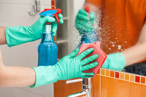 Professional Airbnb cleaning in a bright rental living room