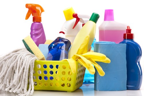 Deep cleaning a rental bathroom during end of tenancy cleaning