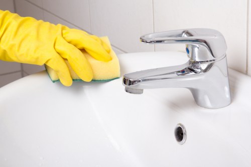 Sanitized kitchen and bathroom surfaces highlighting regular cleaning habits