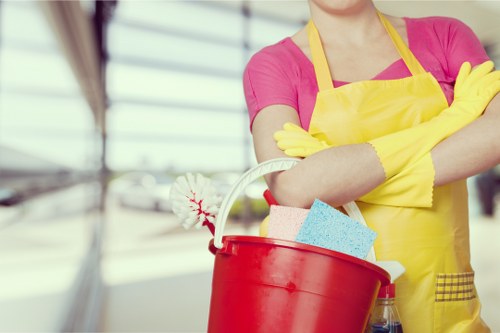 Commercial cleaning in an office meeting area
